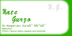 mate gurzo business card